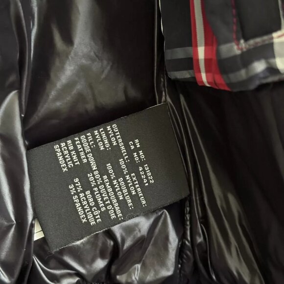 SAM Goose Down Short Puffer Jacket in Red Check Multi Size S - Picture 12 of 12